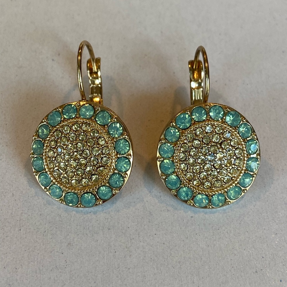 Gorgeous Gold & Green Round Earrings